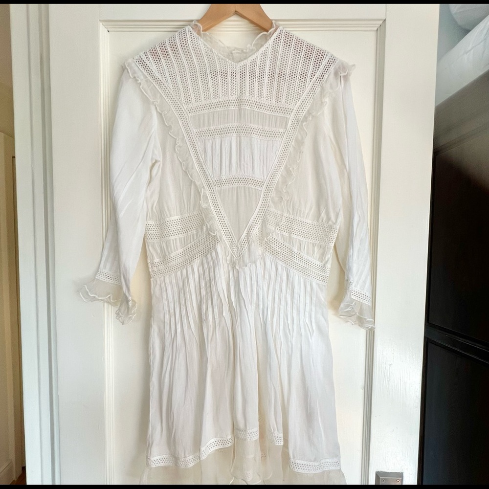 Doen Paix Victorian Ruffle dress in Ivory White Size Medium